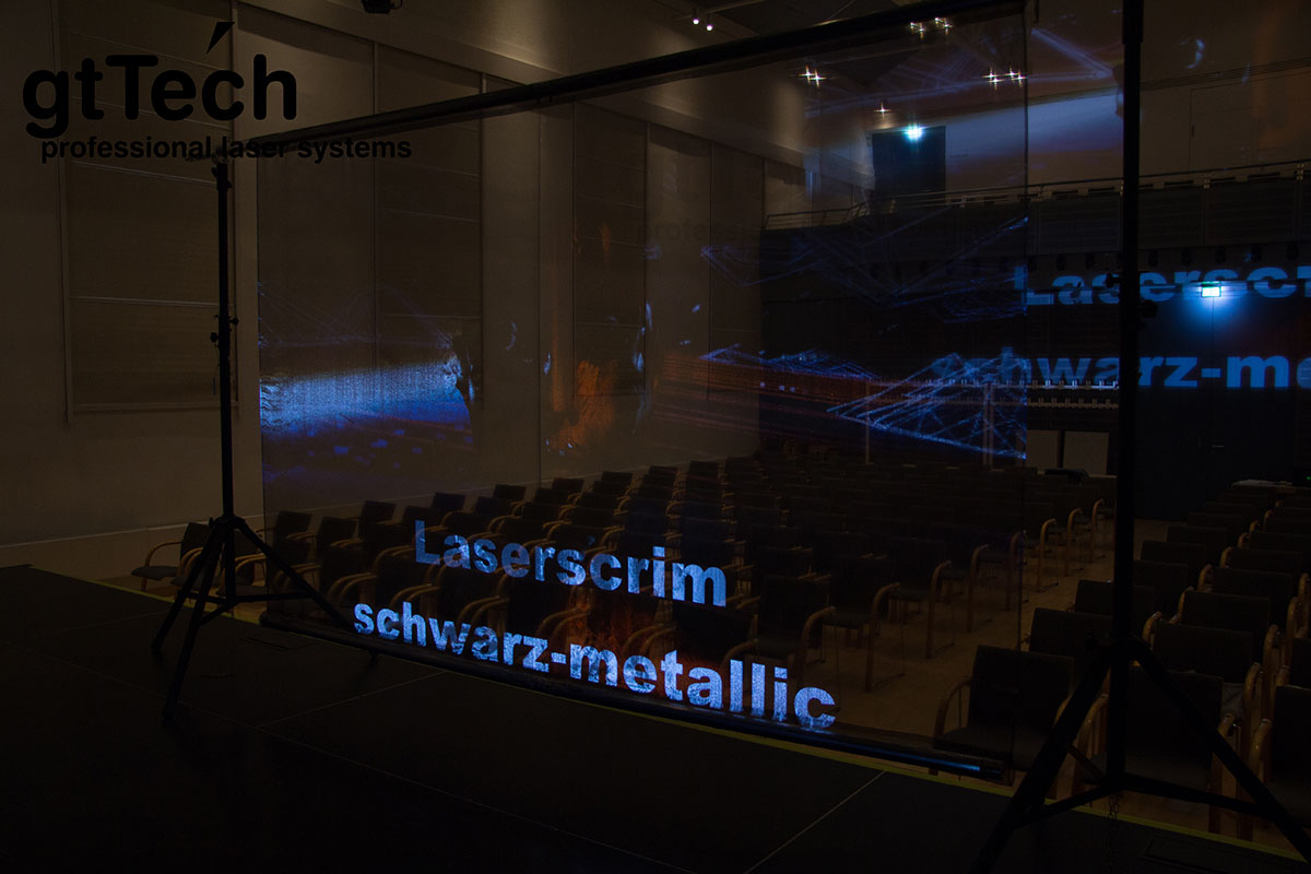 Laserscrim schwarz-metallic Bühnenstoff Licht
