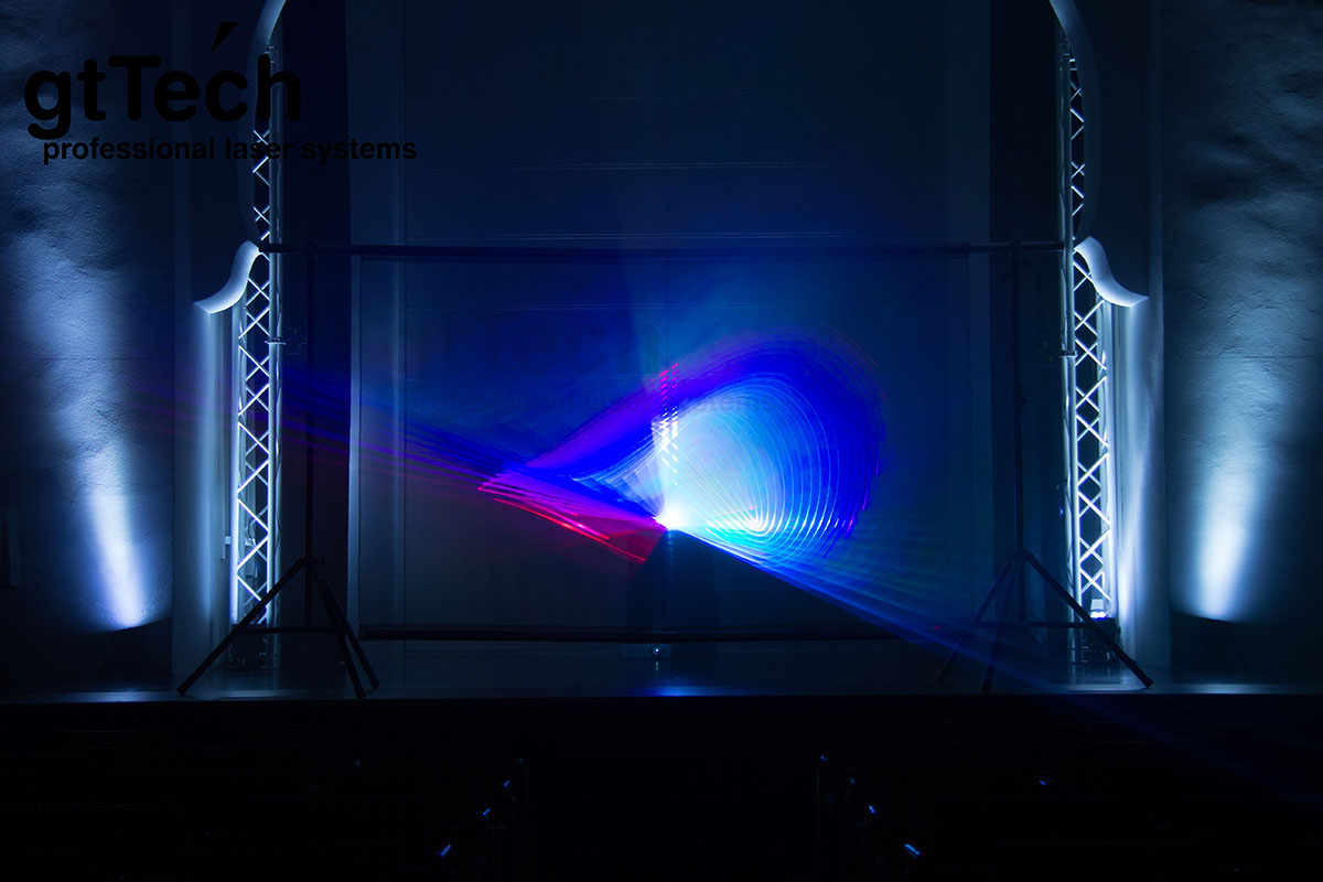Laserscrim schwarz-metallic Bühnenstoff Licht