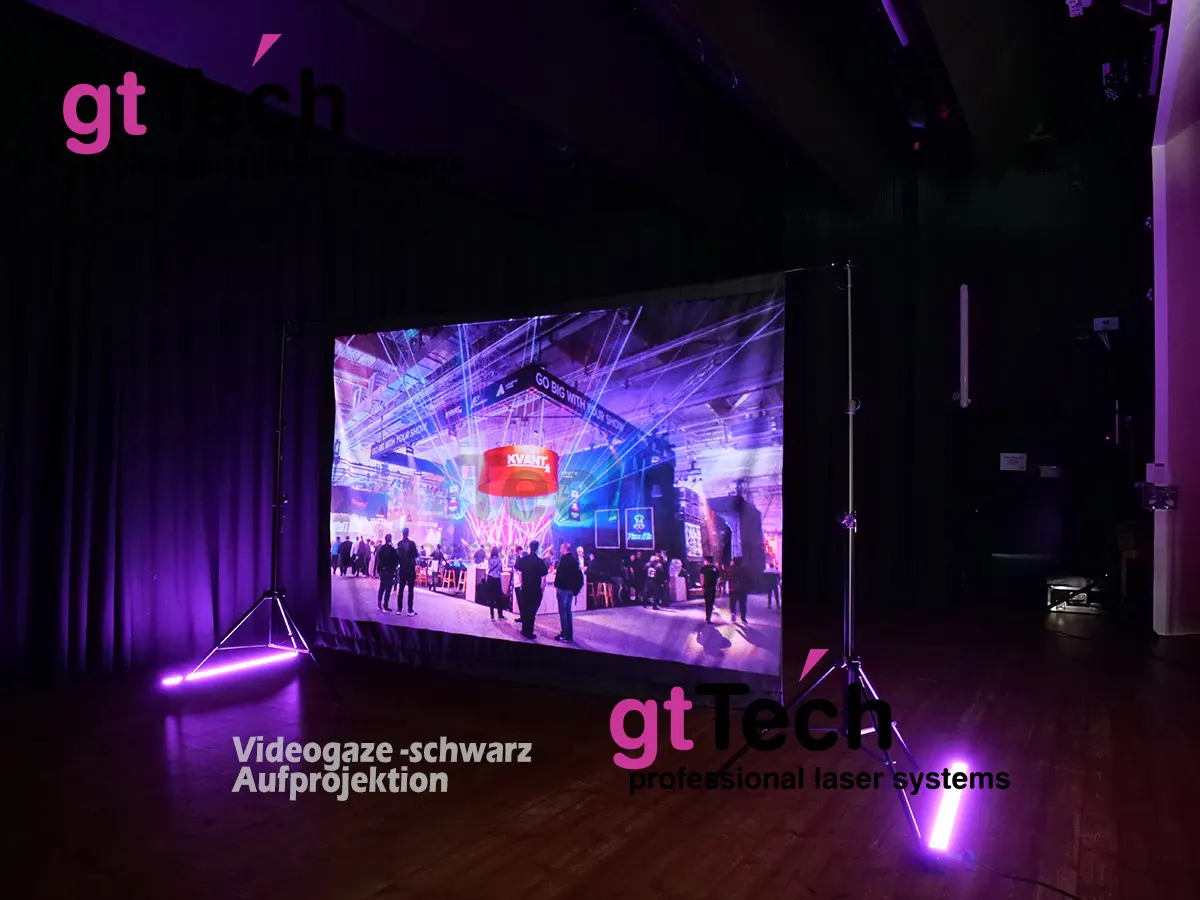 Videogaze schwarz Aufpro mit 6000 Ansi Lumen